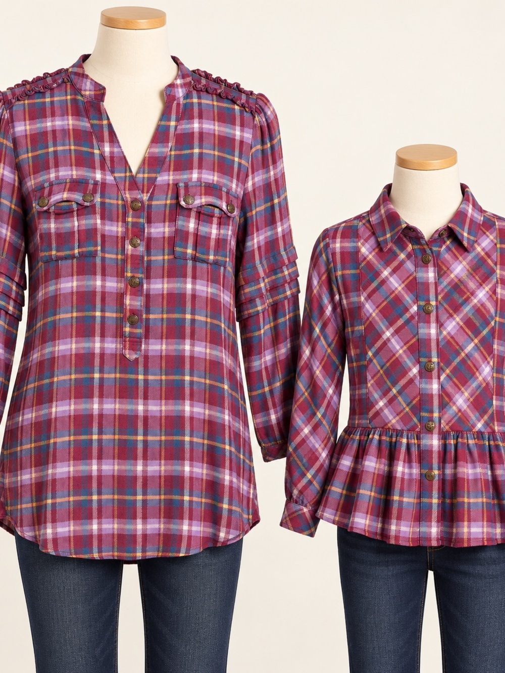 Matilda Jane Matching Plaid Tops Mommy & Me / Big Sis Little Sis Set